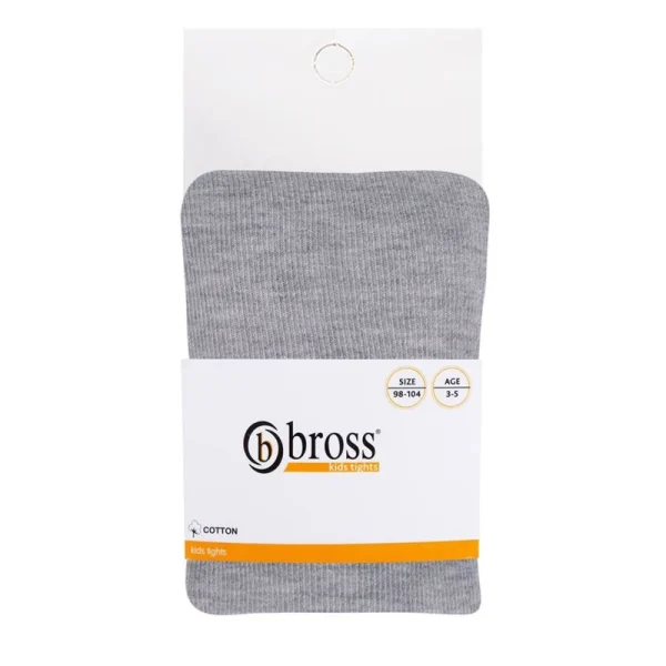 جوراب ش ۱۱ بچگانه نخی برند Bross Kids Tights سایز ۳ تا ۱۱ سال رنگ خاکستری سفید مشکی گالری سنجاقک