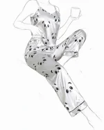 بسته بندی جعبه ای ست لباس خواب تاپ و شلوار لولیتا lolita مدل 701 گالری سنجاقک