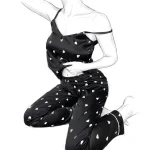 بسته بندی جعبه ای ست لباس خواب تاپ و شلوار لولیتا lolita مدل 701 گالری سنجاقک